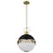 Nuvo Everton 2-Light Pendant 14 in. Matte Black & Brass Etched Opal Glass 60/7878 - alternate 5